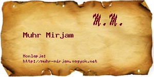 Muhr Mirjam névjegykártya